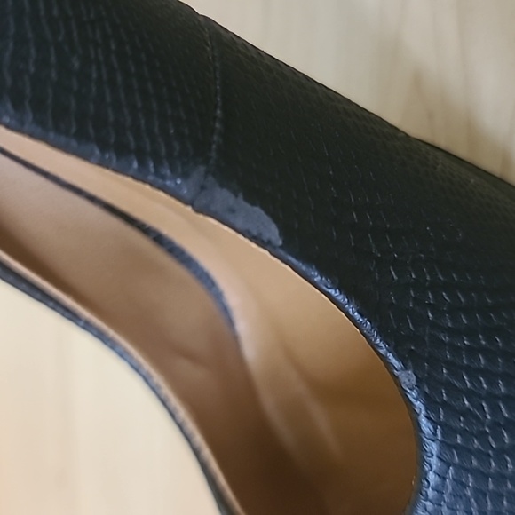 Qupid women's Black Snake Skin Design Pointed Toe Stiletto Heel Formal Shoe 7.5 - Picture 5 of 9